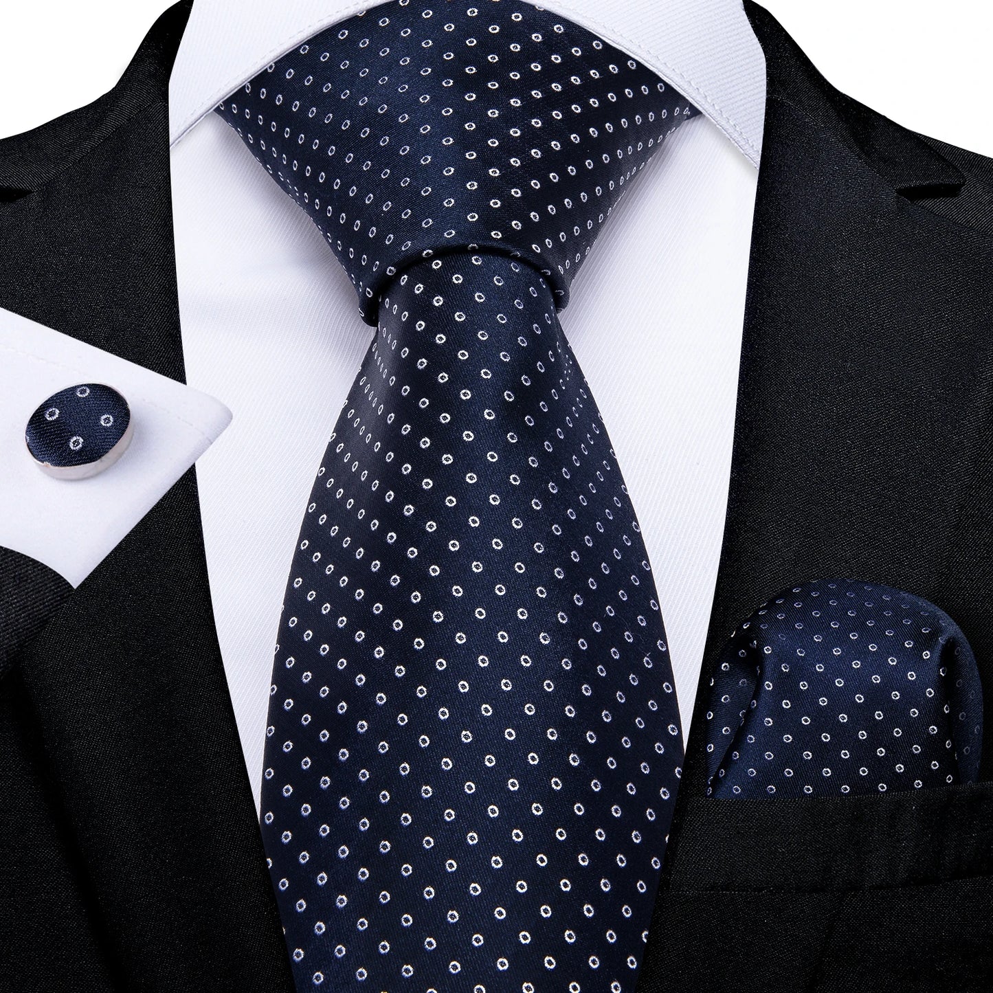 Purple Plaid Dot Men's Ties Pocket Square Cufflinks Business Wedding Accessoires Neck Tie Gift For Men Cravat Silk Tie DiBanGu