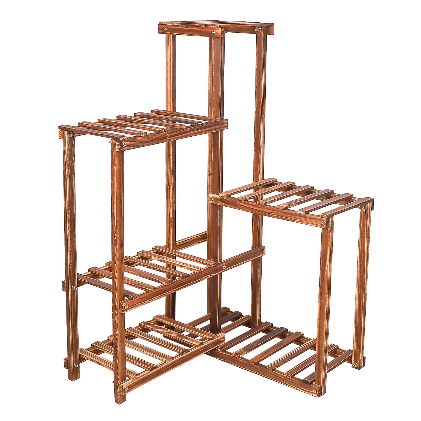 BINGOPAW Pflanzenregal 6-Tier Kiefernholz 60x60x100 cm