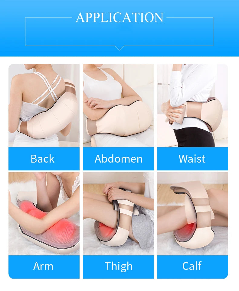 JinKaiRui U Form Elektrisch Shiatsu Körper Schulter Nacken Massagegerät Rücken Infrarot 4D Knetmassage Auto Heim Bestes Geschenk Gesundheitspflege