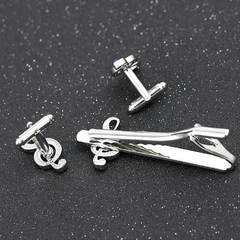 Fashion Business Hemd Ärmel Dekorative Buttons 2025 - Klassisch Geometrisch Tie Clips Manschettenknöpfe Set - Herren Luxus Schmuck Geschenk