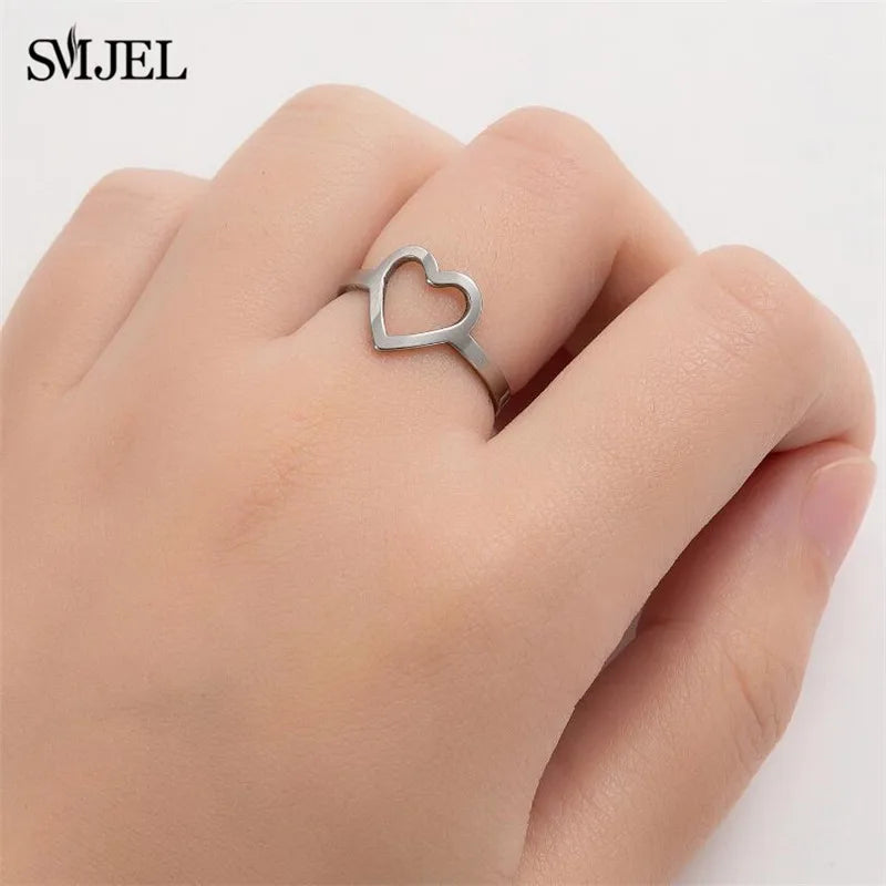 New Punk Geometric Ring for Men Women Exaggerated Stainless Steel Jewelry Opening Adjustable Ring Anillo Hombre Bijoux 2021 Gift