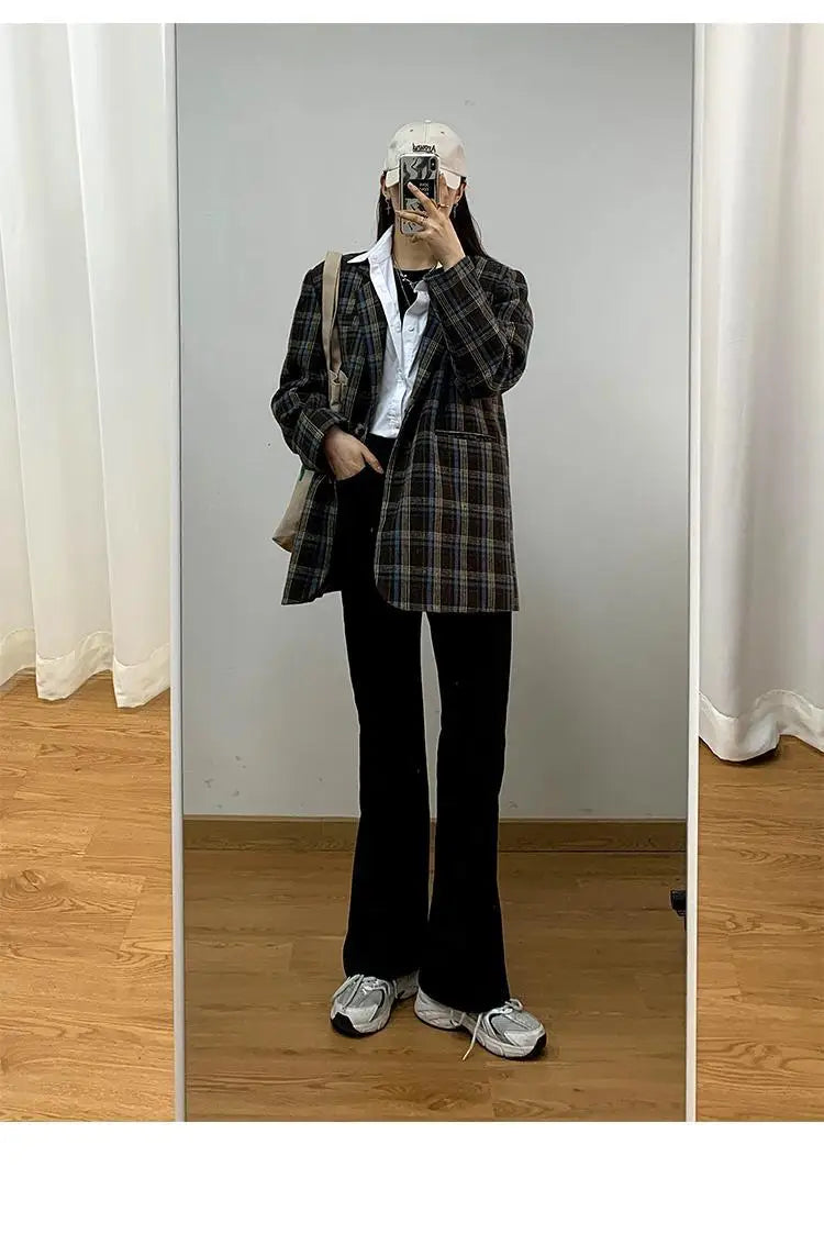 Damen Jeans 2025 - Brown Denim Fashion All-match Boot Cut Korean Style Street
