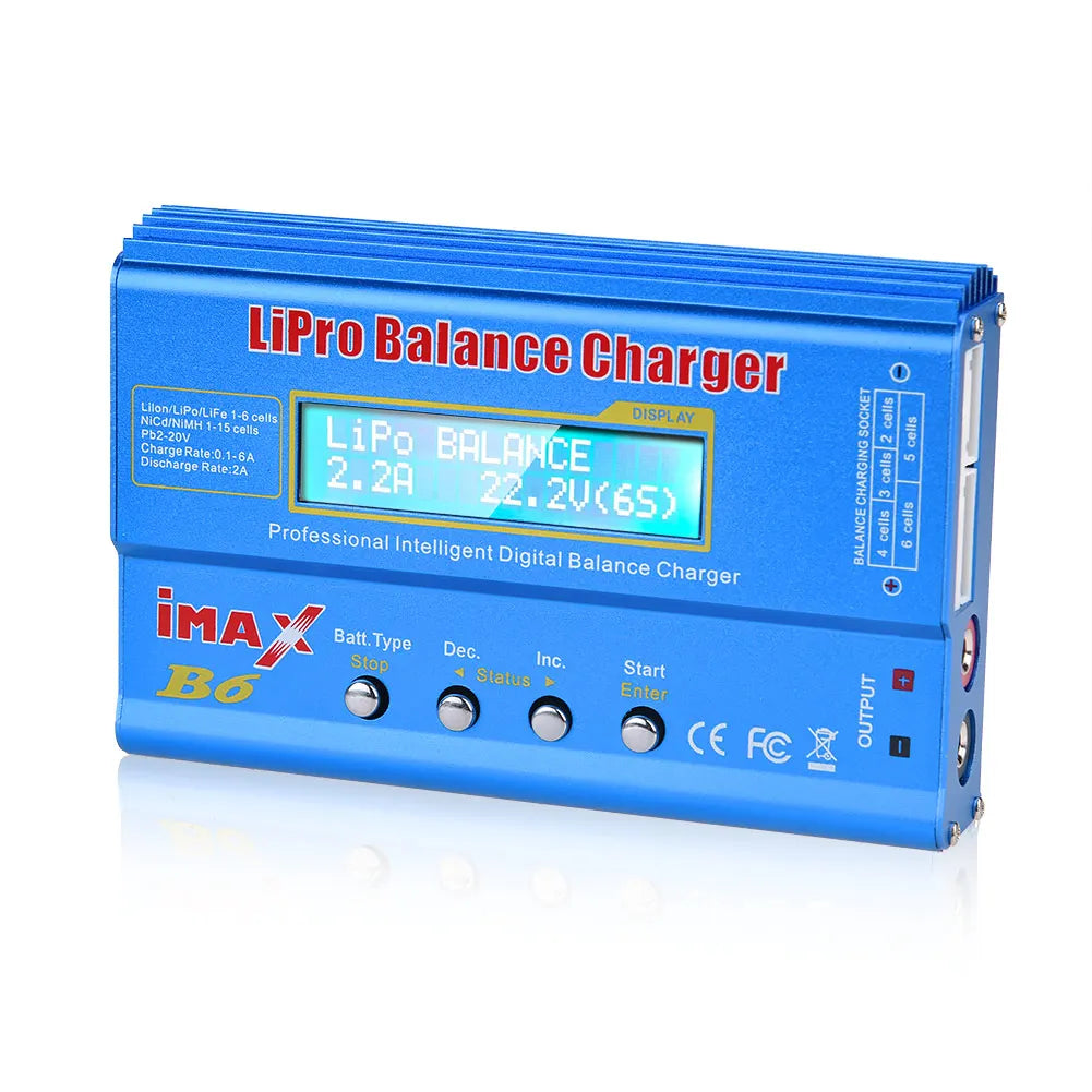 IMAX B6 80W Multi-function Charger For Lipo Li-ion LiFe NiMh Ni-Cd PB Battery RC Balance Discharger+15V 6A Adapter Optional