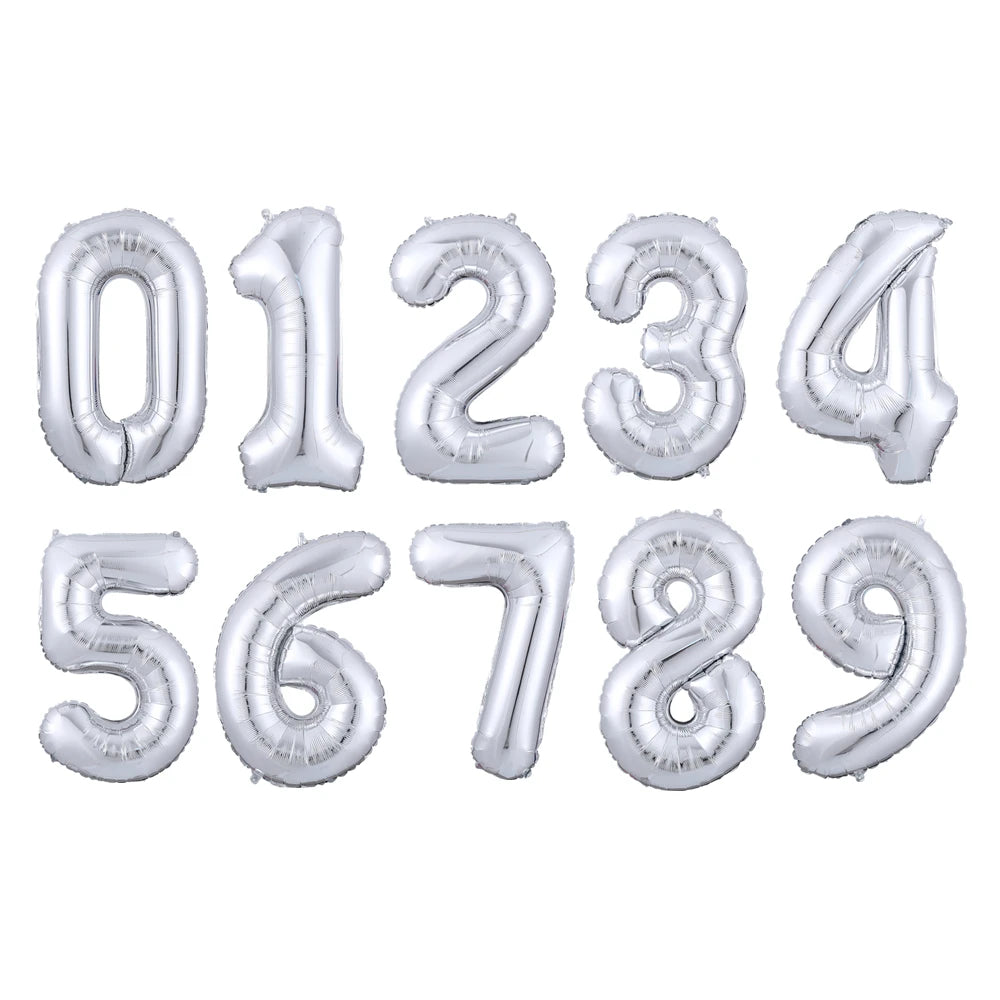 PartyPro Roségold Zahlenballons - Set 10 Stück 16 30 40Zoll