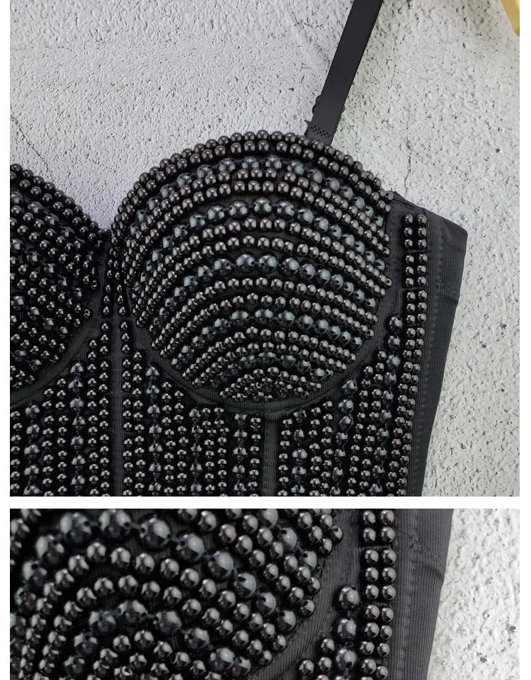 Sherhure JY6635 Perlen Trägerlos - Kurz Polyester Elastisch