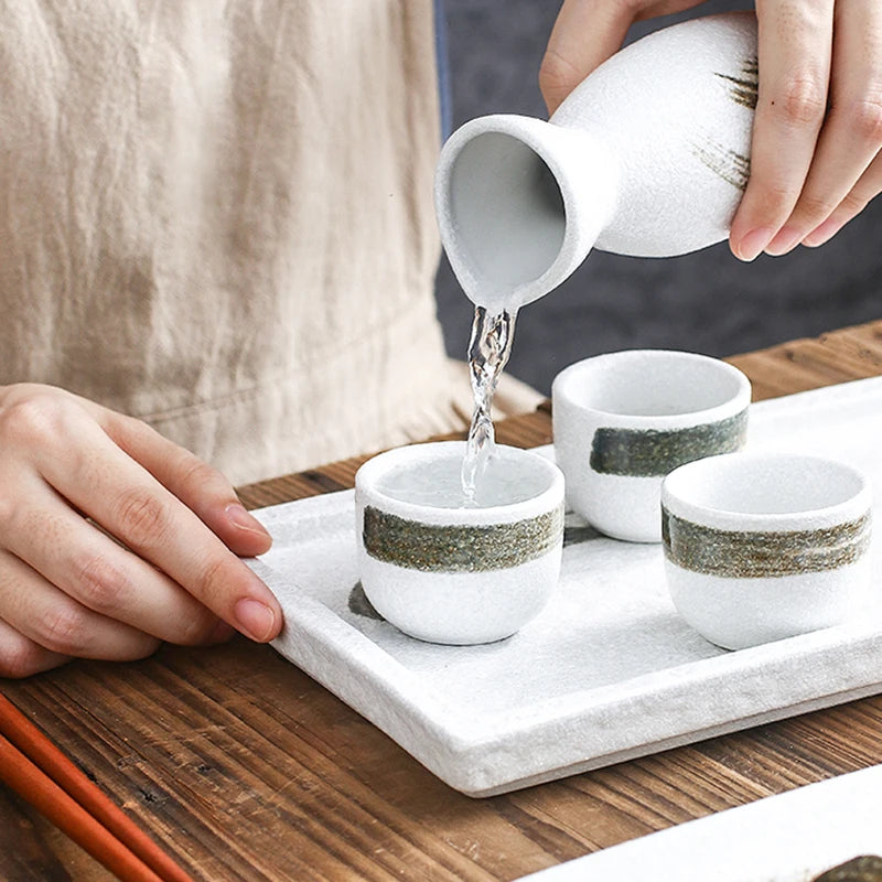 HKIT3327 Sake Set Retro Keramik - 360ml Gesamt 30ml Becher