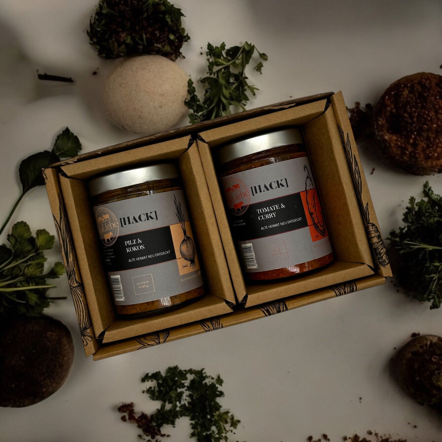 Cutie de degustare ElseLiebe - 2 tipuri de sos de carne tocată, 2 borcane