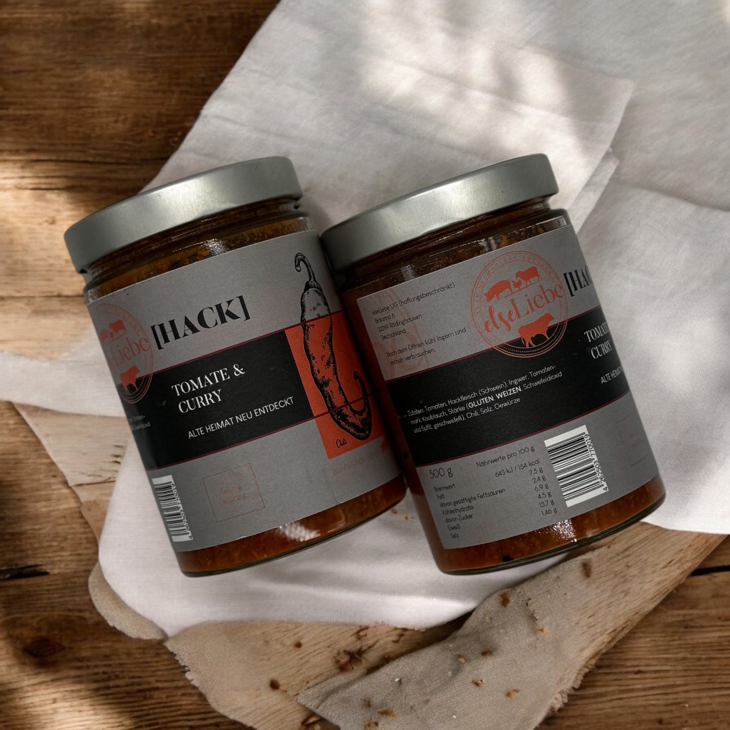 Cutie de degustare ElseLiebe - 2 tipuri de sos de carne tocată, 2 borcane