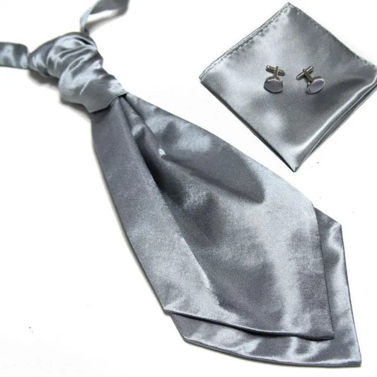 HOOYI 2019 cheap solid men's neck tie set Hanky cufflinks fashion necktie cravate ascot neckwear neckcloth Pocket square