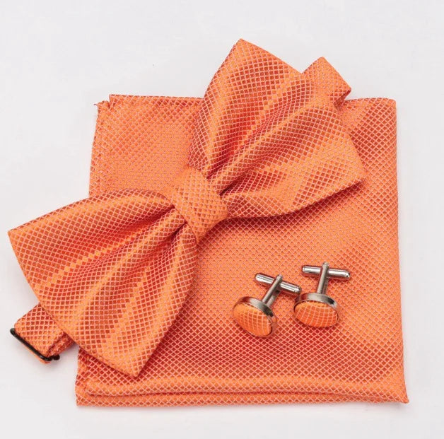 Mens Tie Set Bowtie Cravat Cufflinks Fashion Butterfly Party Wedding Bow Ties for Men Girls Candy Solid Color Bowknot Wholesale