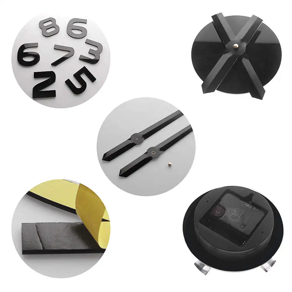 DIY Barber Shop Giant Wall Clock With Mirror Effect Barber Toolkits Decorative Frameless Watch Hairdresser Barber Wall Art Decor