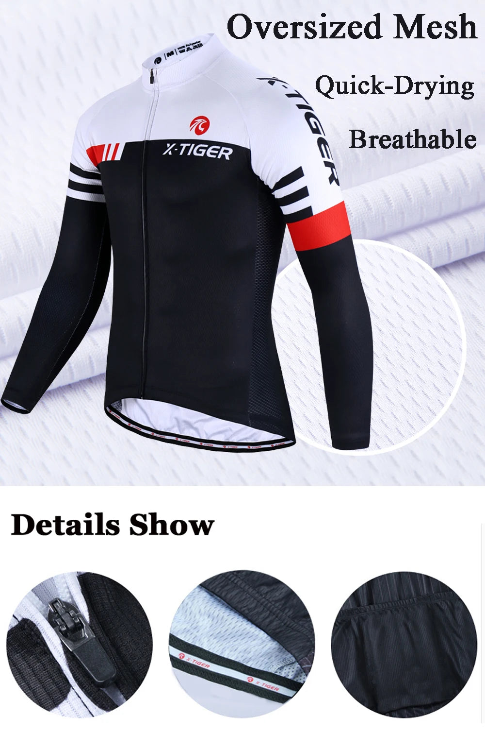 X-TIGER Top Quality Cycling Jersey Long Sleeve MTB Bicycle Cycling Clothing Mountain Bike Sportswear Cycling Clothes