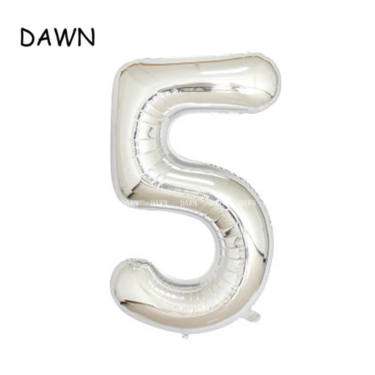 DAWN XD20-1 Zahlenballon 40 Zoll Roségold Silber Aluminium