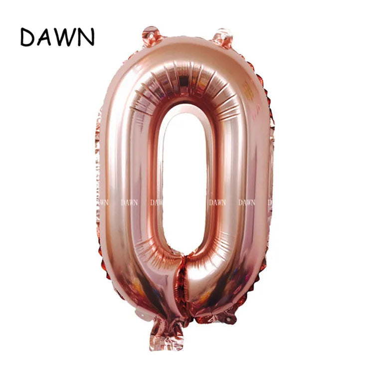 DAWN XD20-1 Zahlenballon 40 Zoll Roségold Silber Aluminium
