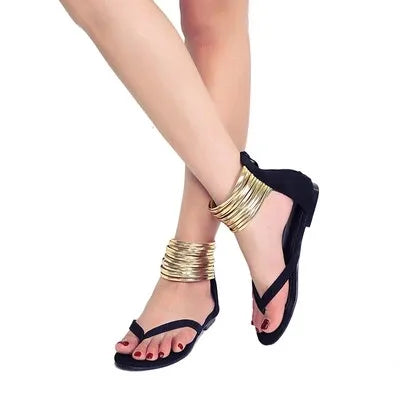 XXCZDOU Sandalen Flachkomfort - Reißverschluss Größe 43 Blau