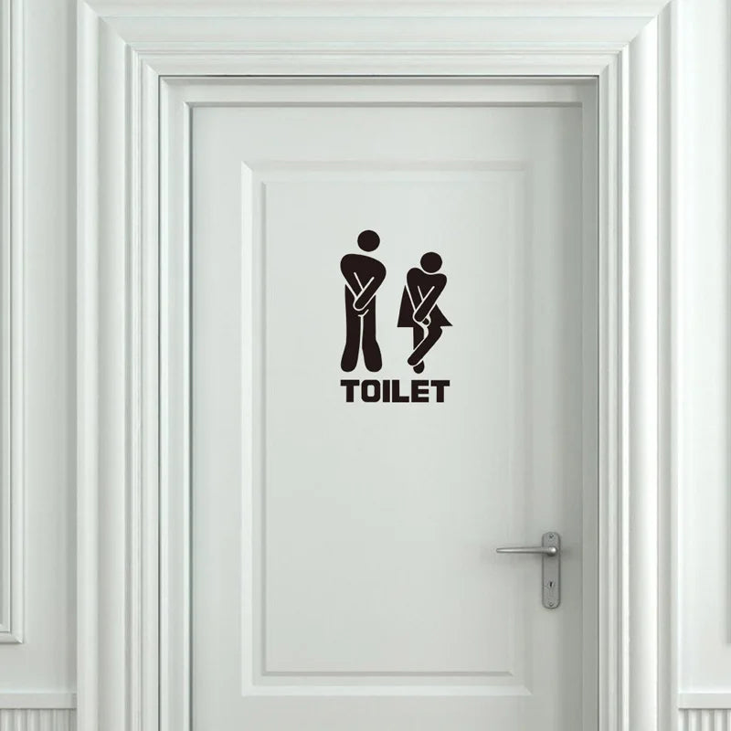 Kreativ Lustig Toilette Wand/Tür Aufkleber Badezimmer Dekoration Vinyl Heim Dekor Aufkleber Wasserdicht Poster Tapete An Der Wand - 7.02€ ab