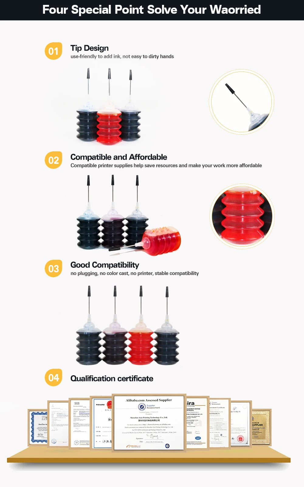 CRTBOTWM Farbstoff-Nachfülltinte - XL Patronen-Kit HP Canon Epson