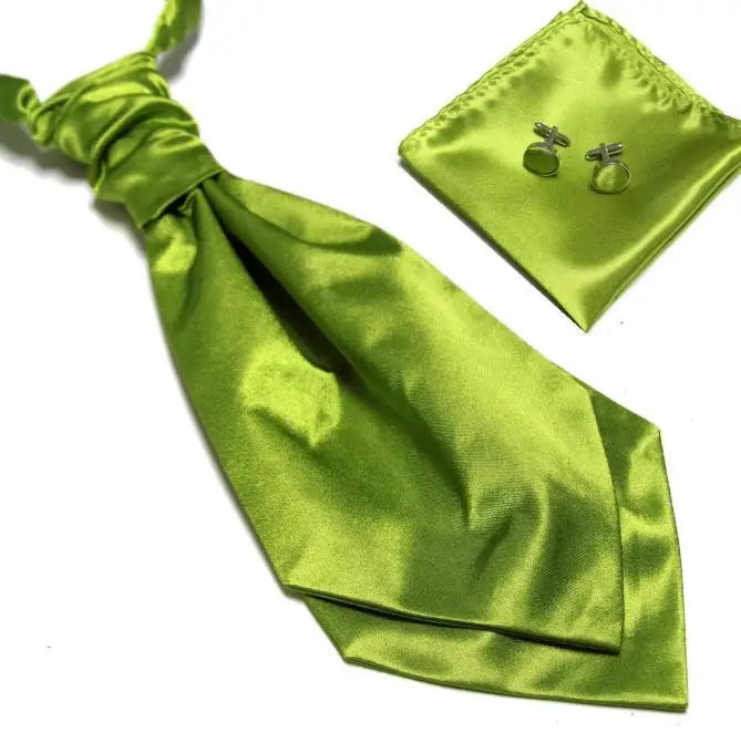 HOOYI 2019 cheap solid men's neck tie set Hanky cufflinks fashion necktie cravate ascot neckwear neckcloth Pocket square