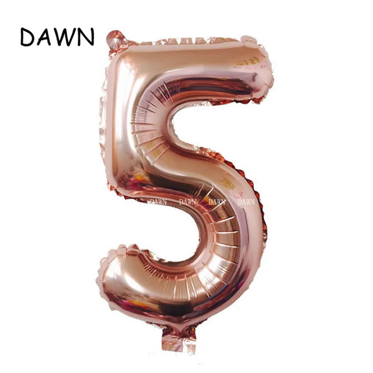 DAWN XD20-1 Zahlenballon 40 Zoll Roségold Silber Aluminium