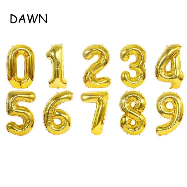 DAWN XD20-1 Zahlenballon 40 Zoll Roségold Silber Aluminium