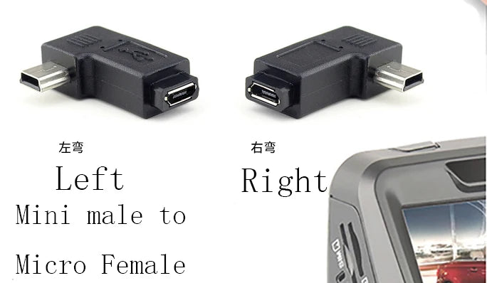 USB-Adapter 2025 - 90° Winkel Mini USB zu Micro USB Back to School Tech Zubehör