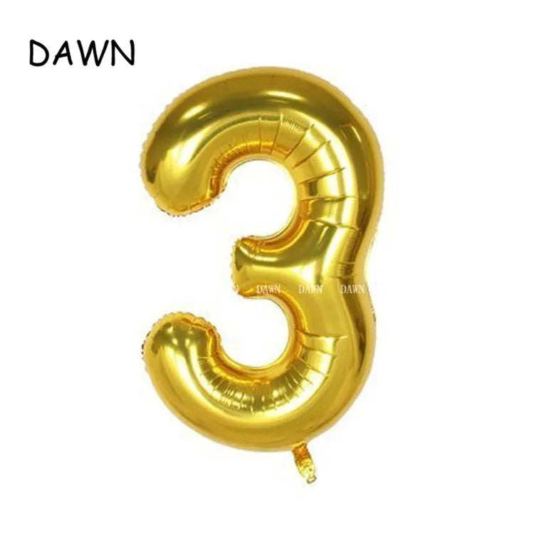 DAWN XD20-1 Zahlenballon 40 Zoll Roségold Silber Aluminium