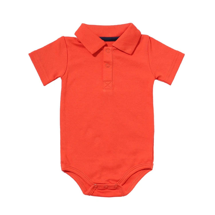 Sommer-Baby-Jungen-Mädchen-Romper Turn-down-Kragen-Neugeborenes-Baumwoll-Kleidung-Jumpsuit-für-0-2Y-Toddlers-Bebe-Outfits