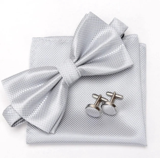 Mens Tie Set Bowtie Cravat Cufflinks Fashion Butterfly Party Wedding Bow Ties for Men Girls Candy Solid Color Bowknot Wholesale