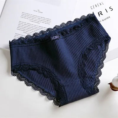 Damen Lingerie Unterwäsche mit Schleife Baumwolle Niedrig Bund Einfaches Design Komfortabel