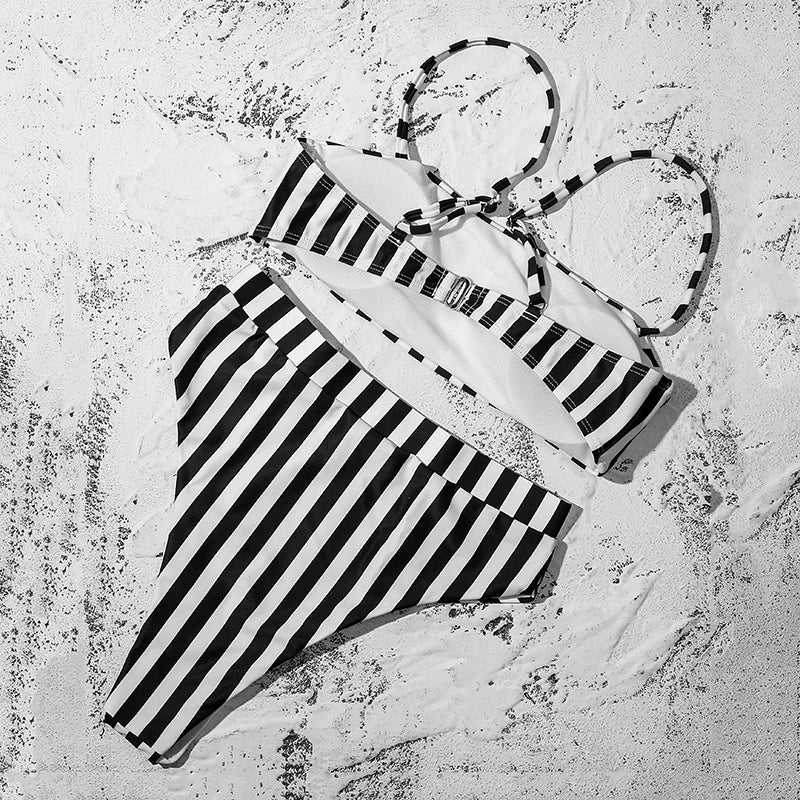 Bikini-Set: ZTVitality Elegant Bikinis Solid Push Up - Gepolstert BH Träger High Waist Schwimmanzug Damen Schwimmbekleidung Frauen Biquini Collection