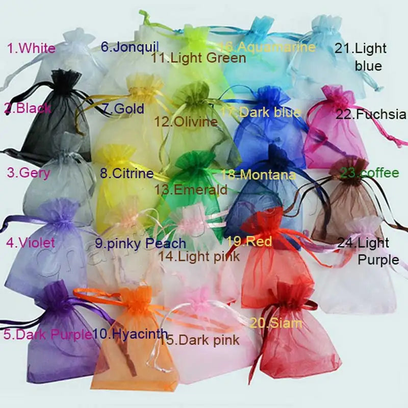 Organza Beutel Set 2025 - 100 Stück 24 Farben Aufbewahrung Back to School Organisation