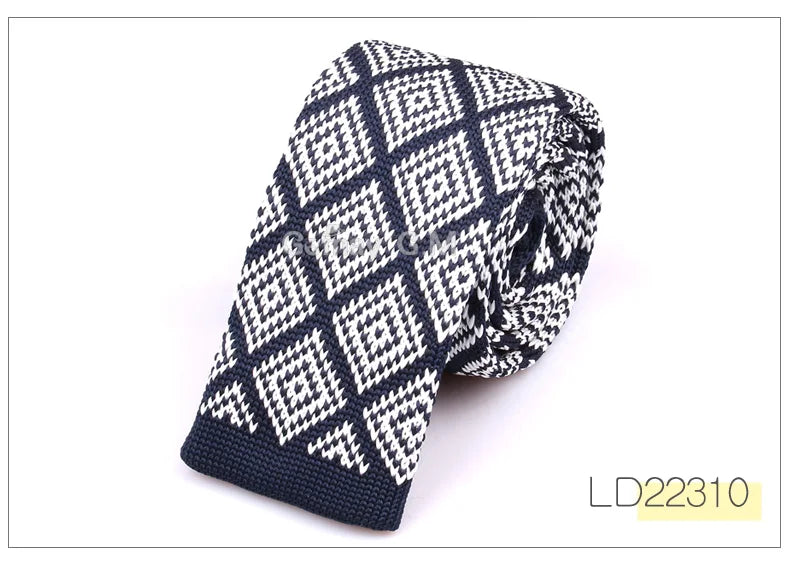 New Knit Tie For Men Casual Plaid Knitted Neck Ties Fashion Mens Necktie For Wedding Business Adult Suit Tuxedo Plaid Tie