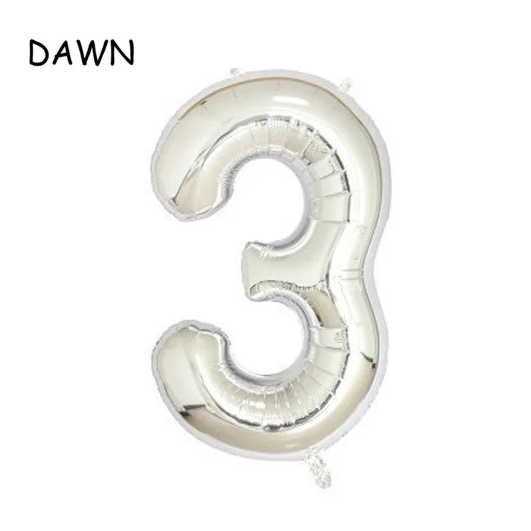 DAWN XD20-1 Zahlenballon 40 Zoll Roségold Silber Aluminium