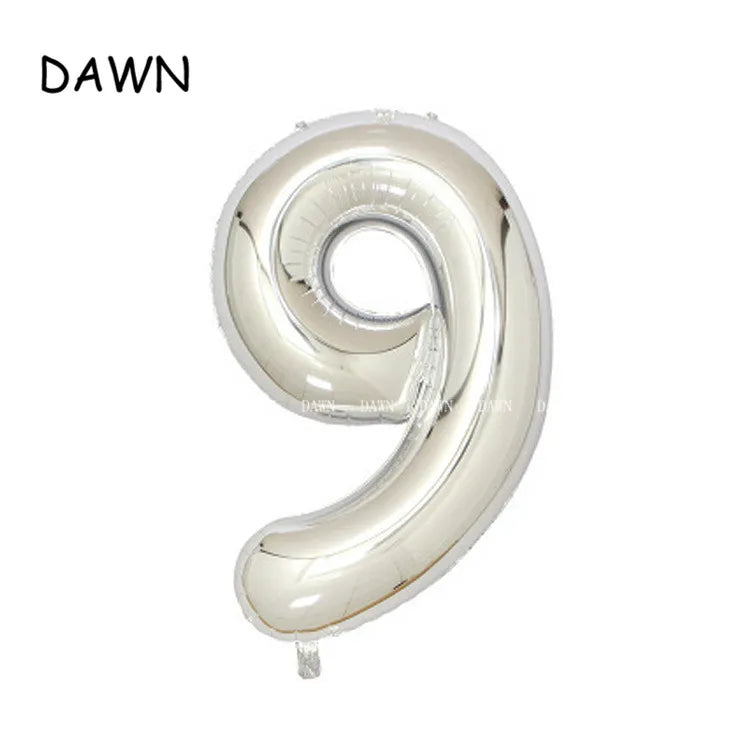 DAWN XD20-1 Zahlenballon 40 Zoll Roségold Silber Aluminium