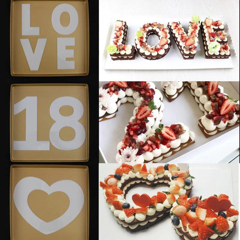 Heart Shape Cake Mold PET Plastic Cake Decorating Tools Confeitaria Maker Useful Baking Accessories 6/8/10/12/14inch