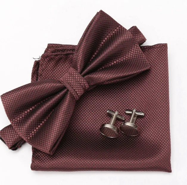 Mens Tie Set Bowtie Cravat Cufflinks Fashion Butterfly Party Wedding Bow Ties for Men Girls Candy Solid Color Bowknot Wholesale