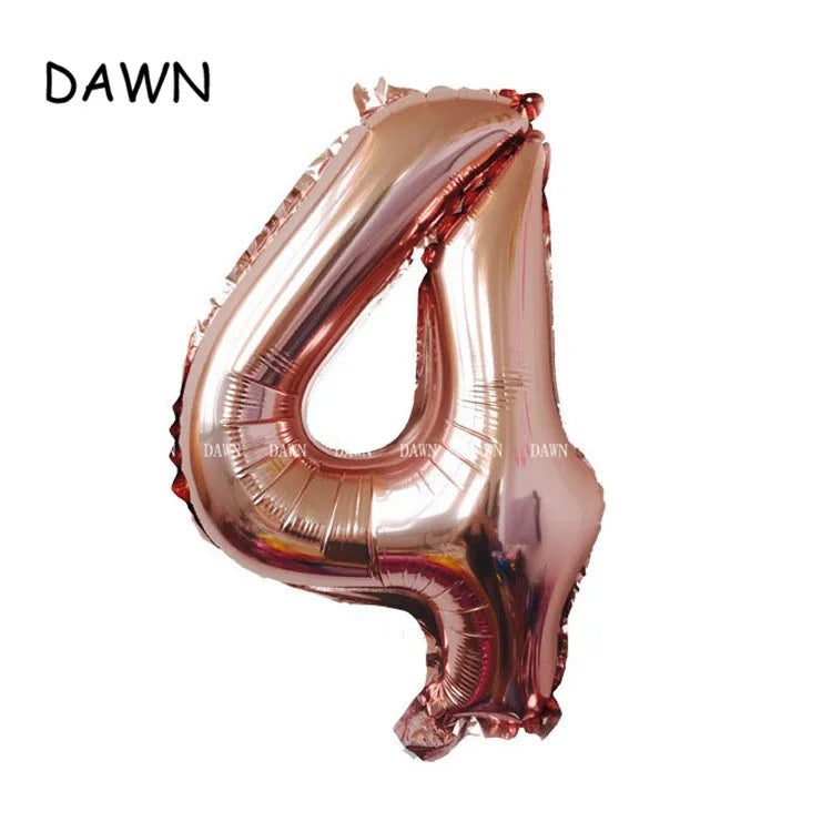 DAWN XD20-1 Zahlenballon 40 Zoll Roségold Silber Aluminium