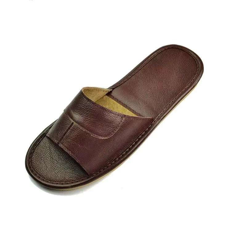 Neue Leder Hausschuhe Männer Heim Einrichtung Innen Boden Klassisch Schuhe Casual Slides Leder Sandalias Zapatos Hombre