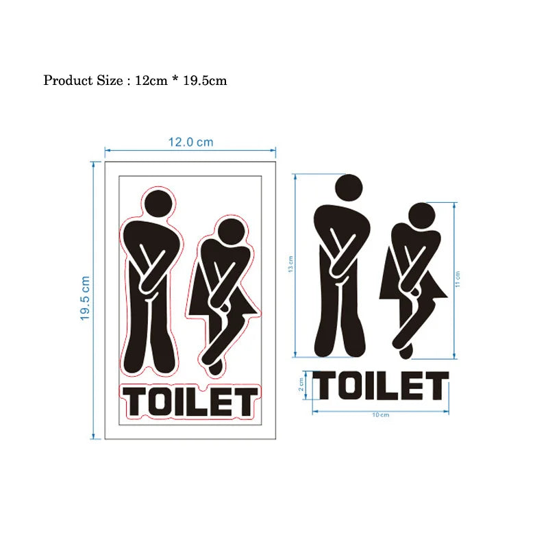 Kreativ Lustig Toilette Wand/Tür Aufkleber Badezimmer Dekoration Vinyl Heim Dekor Aufkleber Wasserdicht Poster Tapete An Der Wand - 7.02€ ab