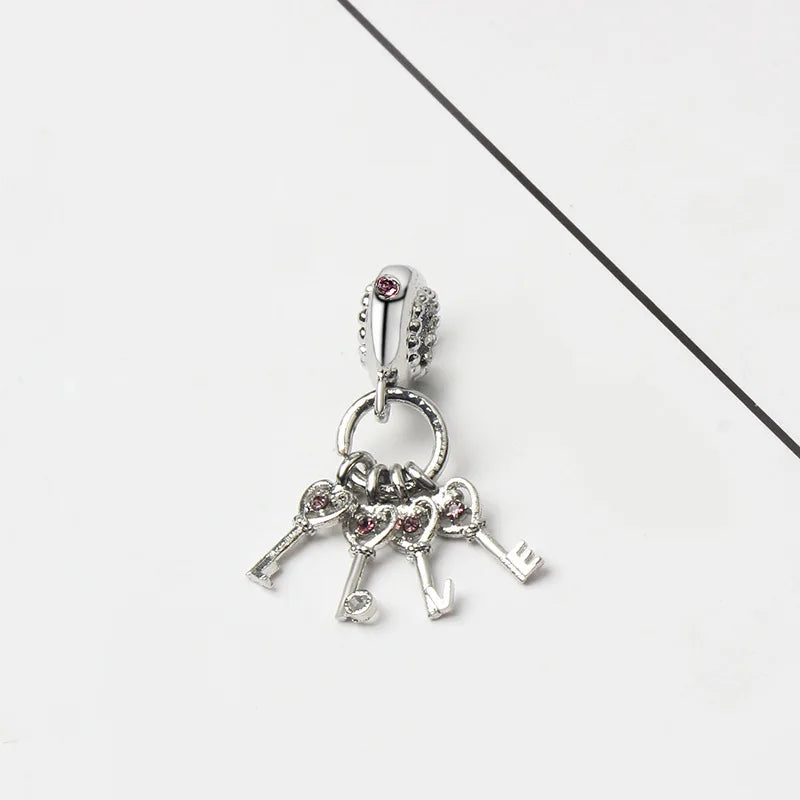 Neuer Original-Legierung-Schmuck Familie Mutter Papa Liebe Herz Anhänger Charm für Armband Halskette DIY Damen Schmuck