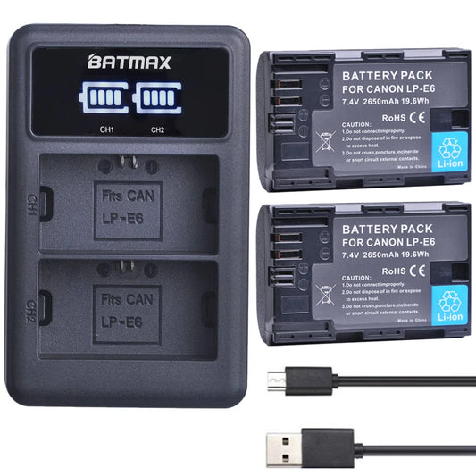 Batmax LP-E6 Hochkapazität Akku - 2650mAh 7.4V Canon