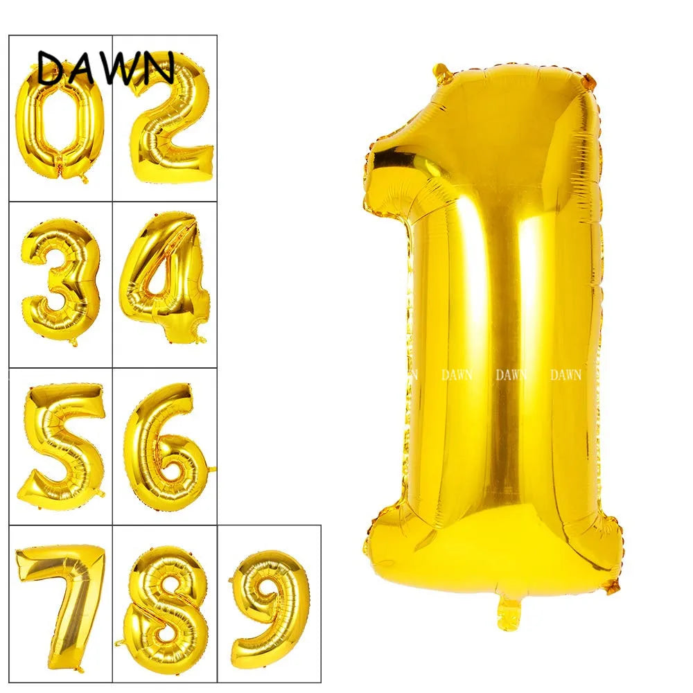 DAWN XD20-1 Zahlenballon 40 Zoll Roségold Silber Aluminium