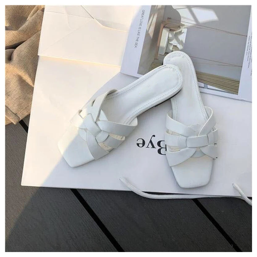 DONLEE QUEEN Frauen Marke Hausschuhe Sommer Slides Offene Zehe Flach Casual Schuhe Freizeit Sandale Weiblich Strand Flip Flops Große Größe 35-41
