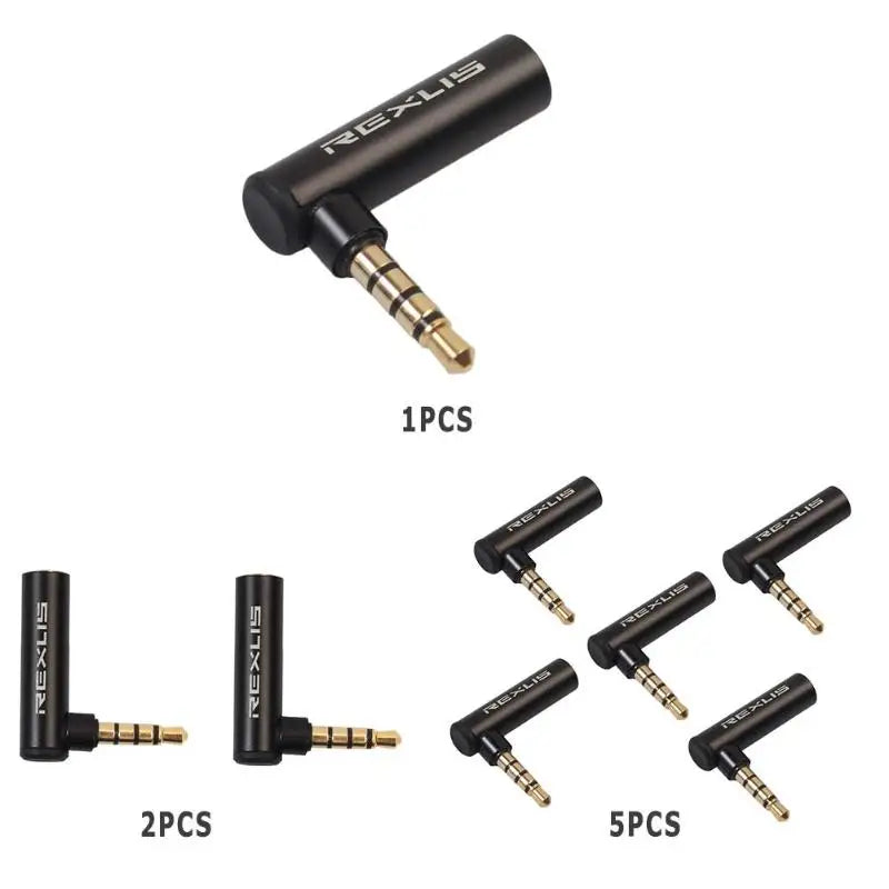 REXUS 90 Degree Right Angled 3.5mm Male To Female Audio Converter Adapter Connector L Type Stereo Earphone Microphone Jack Plug