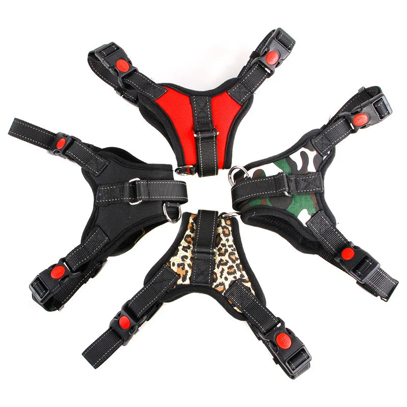 Nylon Heavy Duty Hund Haustier Geschirr Halsband Verstellbar Gepolstert Extra Groß Mittel Klein Hund Geschirre Weste Husky Große Hunde Produkte