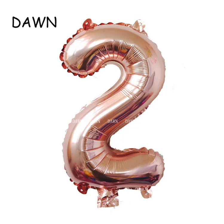 DAWN XD20-1 Zahlenballon 40 Zoll Roségold Silber Aluminium