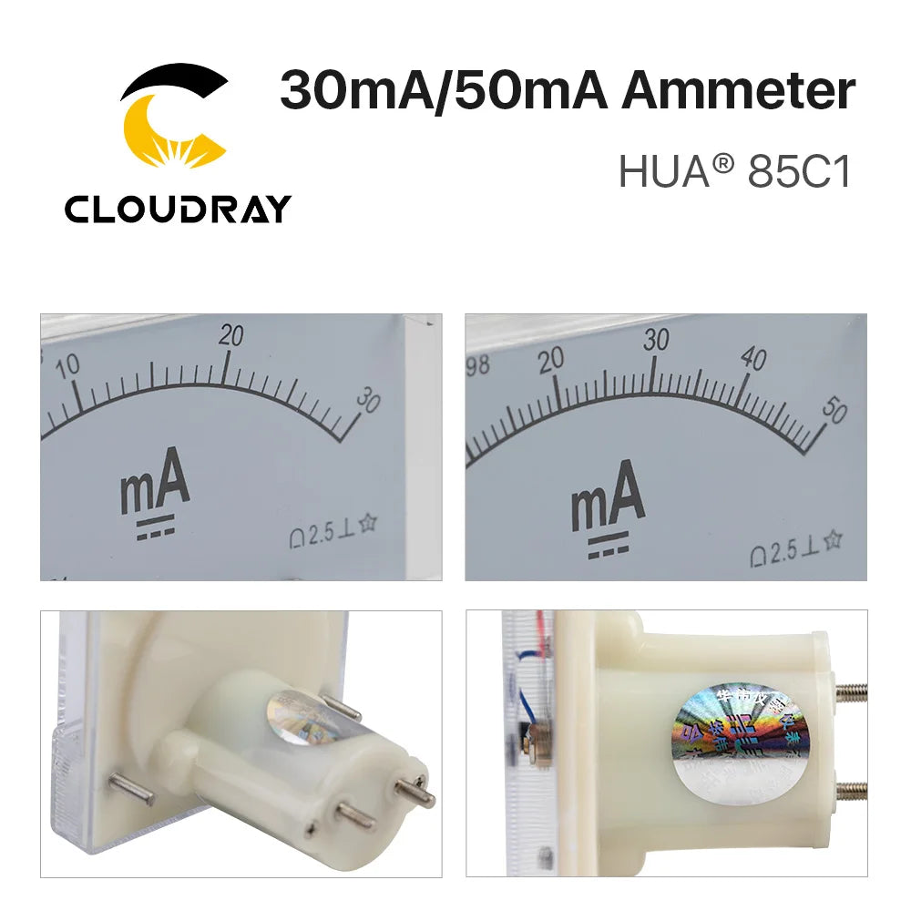 Cloudray 30mA 50mA Amperemeter HUA 85C1 DC 0-30mA 0-50mA Analog Amp Panel Meter Strom für CO2 Laser Gravur Schneid Maschine