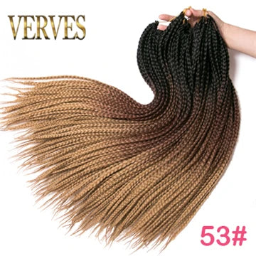 VERVES Crochet Braids Synthetic 24 inch Box Braid 22 Roots/Pcs Ombre Braiding Hair Extensions Heat Fiber Bulk Braid Pink,Black