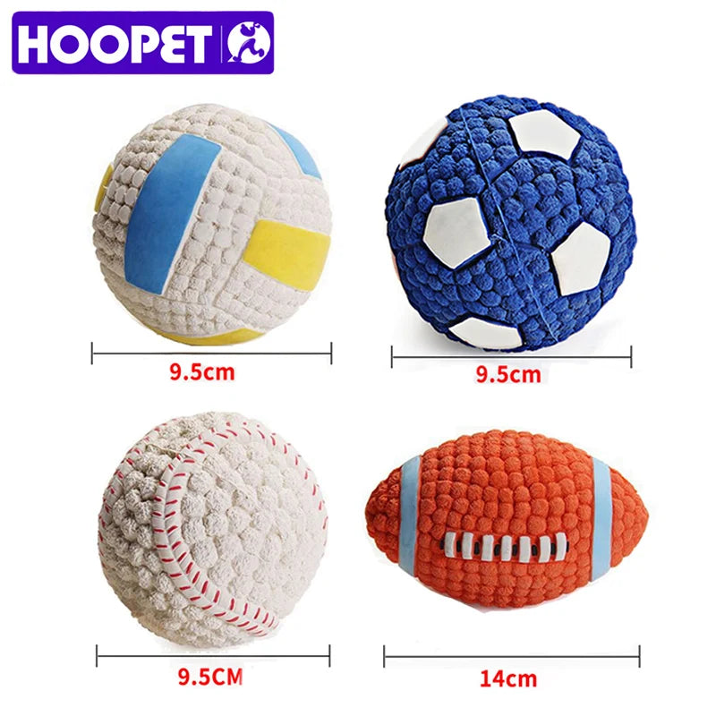 HOOPET Haustier Hund Spielzeug Bälle 2025: Quietsch Welpen Spielzeug Tennis Fußball - Zahn Reinigung Gummi Orange Weiß Blau Hunderassen Spielspaß