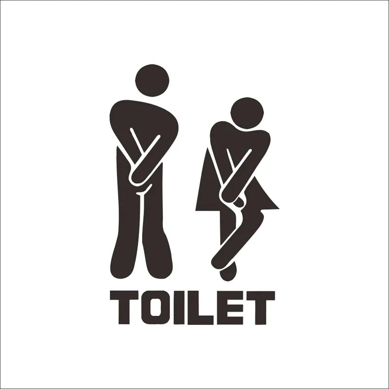 Kreativ Lustig Toilette Wand/Tür Aufkleber Badezimmer Dekoration Vinyl Heim Dekor Aufkleber Wasserdicht Poster Tapete An Der Wand - 7.02€ ab